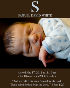 Samuel's Birth Announcement
